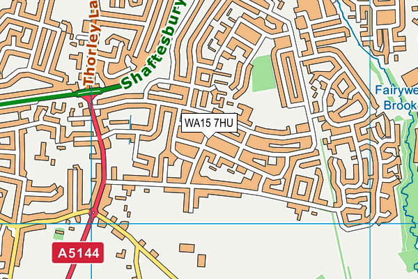 WA15 7HU map - OS VectorMap District (Ordnance Survey) WA15 7HU map - OS VectorMap District (Ordnance Survey)