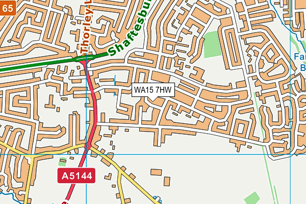 WA15 7HW map - OS VectorMap District (Ordnance Survey) WA15 7HW map - OS VectorMap District (Ordnance Survey)