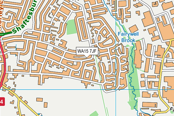 WA15 7JF map - OS VectorMap District (Ordnance Survey) WA15 7JF map - OS VectorMap District (Ordnance Survey)