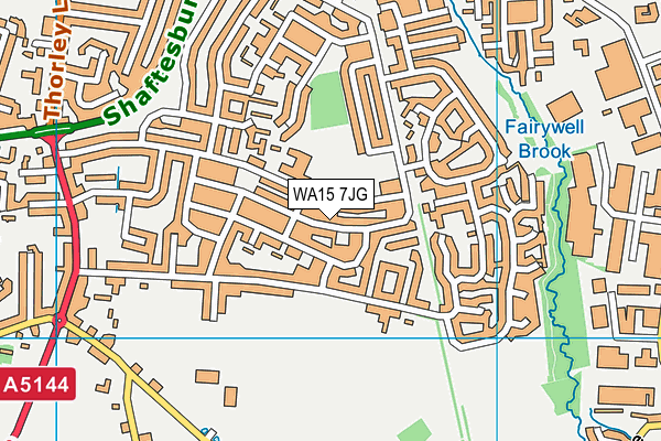 WA15 7JG map - OS VectorMap District (Ordnance Survey) WA15 7JG map - OS VectorMap District (Ordnance Survey)