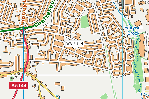 WA15 7JH map - OS VectorMap District (Ordnance Survey) WA15 7JH map - OS VectorMap District (Ordnance Survey)