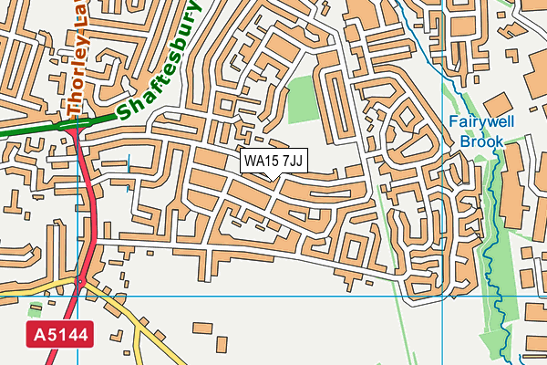 WA15 7JJ map - OS VectorMap District (Ordnance Survey) WA15 7JJ map - OS VectorMap District (Ordnance Survey)