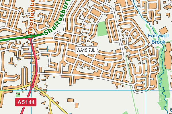 WA15 7JL map - OS VectorMap District (Ordnance Survey) WA15 7JL map - OS VectorMap District (Ordnance Survey)