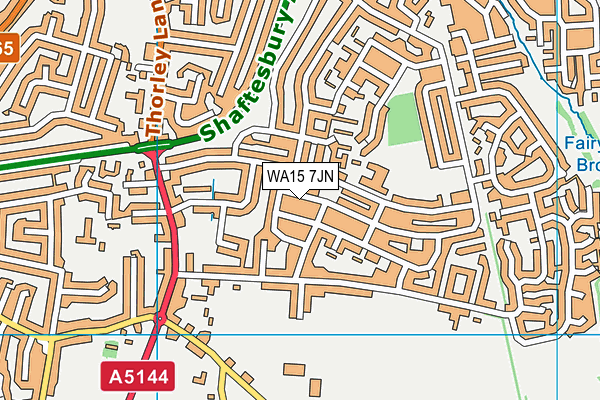 WA15 7JN map - OS VectorMap District (Ordnance Survey) WA15 7JN map - OS VectorMap District (Ordnance Survey)