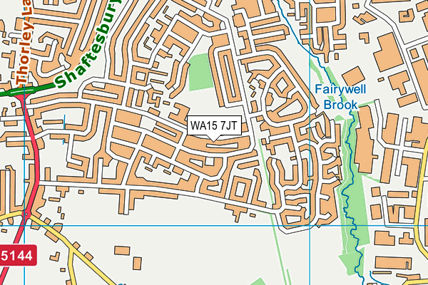 WA15 7JT map - OS VectorMap District (Ordnance Survey) WA15 7JT map - OS VectorMap District (Ordnance Survey)