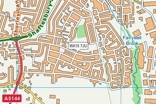 WA15 7JU map - OS VectorMap District (Ordnance Survey) WA15 7JU map - OS VectorMap District (Ordnance Survey)