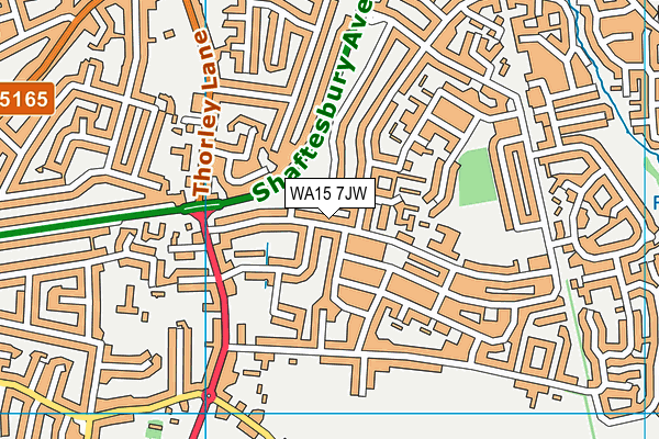 WA15 7JW map - OS VectorMap District (Ordnance Survey) WA15 7JW map - OS VectorMap District (Ordnance Survey)