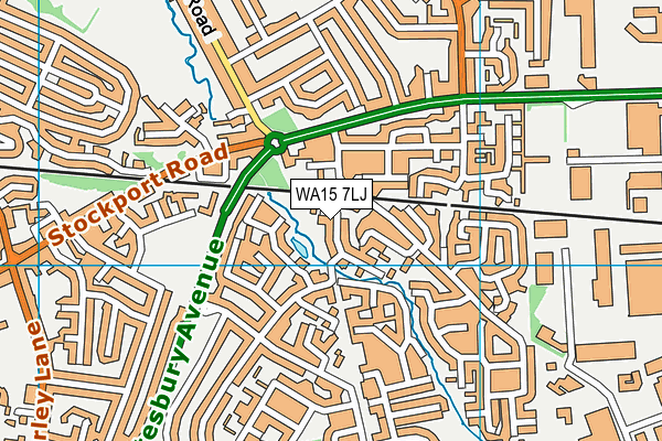 WA15 7LJ map - OS VectorMap District (Ordnance Survey)