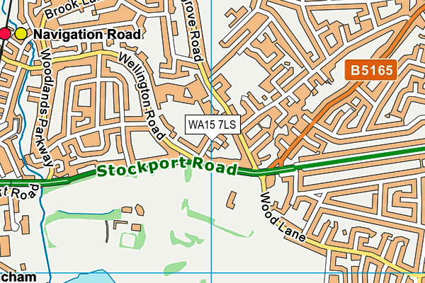 WA15 7LS map - OS VectorMap District (Ordnance Survey)