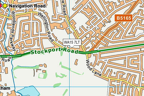 WA15 7LT map - OS VectorMap District (Ordnance Survey)