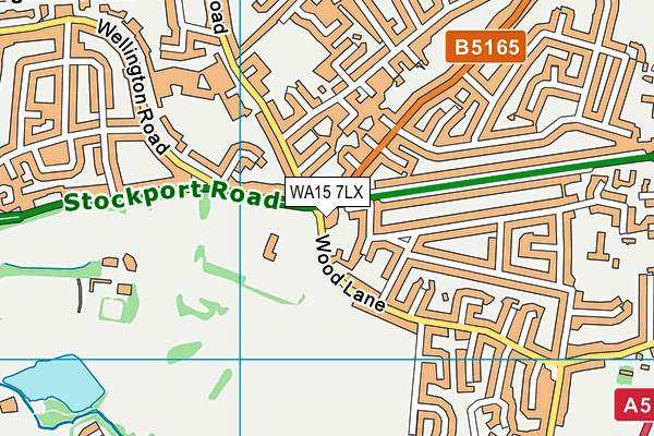WA15 7LX map - OS VectorMap District (Ordnance Survey) WA15 7LX map - OS VectorMap District (Ordnance Survey)