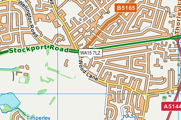 WA15 7LZ map - OS VectorMap District (Ordnance Survey) WA15 7LZ map - OS VectorMap District (Ordnance Survey)