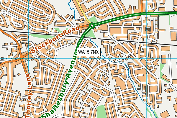 WA15 7NX map - OS VectorMap District (Ordnance Survey) WA15 7NX map - OS VectorMap District (Ordnance Survey)