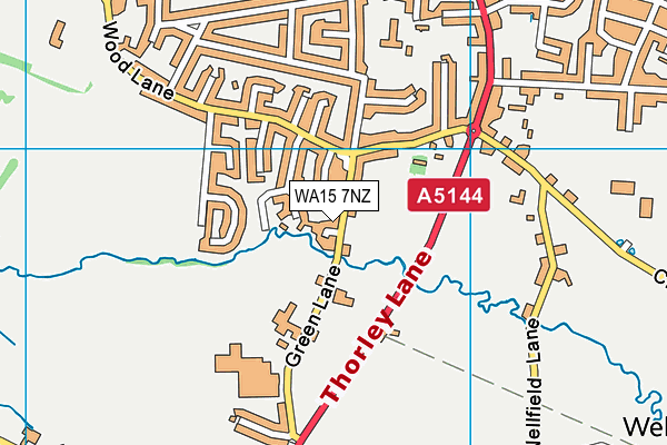WA15 7NZ map - OS VectorMap District (Ordnance Survey) WA15 7NZ map - OS VectorMap District (Ordnance Survey)