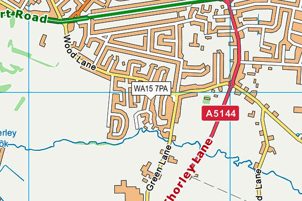 WA15 7PA map - OS VectorMap District (Ordnance Survey)