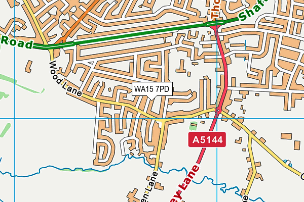 WA15 7PD map - OS VectorMap District (Ordnance Survey)