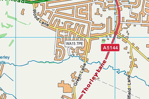 WA15 7PE map - OS VectorMap District (Ordnance Survey) WA15 7PE map - OS VectorMap District (Ordnance Survey)