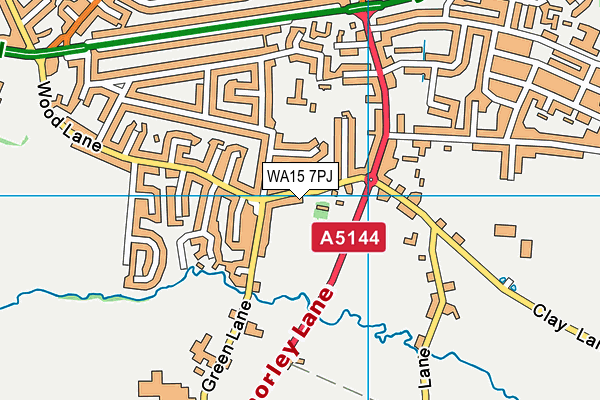 WA15 7PJ map - OS VectorMap District (Ordnance Survey) WA15 7PJ map - OS VectorMap District (Ordnance Survey)