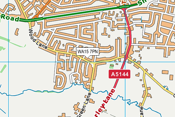 WA15 7PN map - OS VectorMap District (Ordnance Survey) WA15 7PN map - OS VectorMap District (Ordnance Survey)