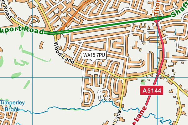 WA15 7PU map - OS VectorMap District (Ordnance Survey) WA15 7PU map - OS VectorMap District (Ordnance Survey)