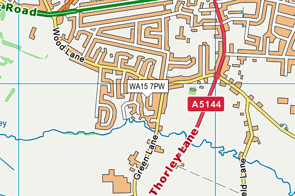 WA15 7PW map - OS VectorMap District (Ordnance Survey) WA15 7PW map - OS VectorMap District (Ordnance Survey)