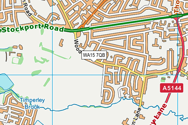 WA15 7QB map - OS VectorMap District (Ordnance Survey) WA15 7QB map - OS VectorMap District (Ordnance Survey)