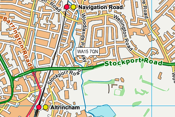 WA15 7QN map - OS VectorMap District (Ordnance Survey) WA15 7QN map - OS VectorMap District (Ordnance Survey)