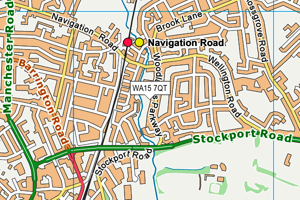 WA15 7QT map - OS VectorMap District (Ordnance Survey) WA15 7QT map - OS VectorMap District (Ordnance Survey)