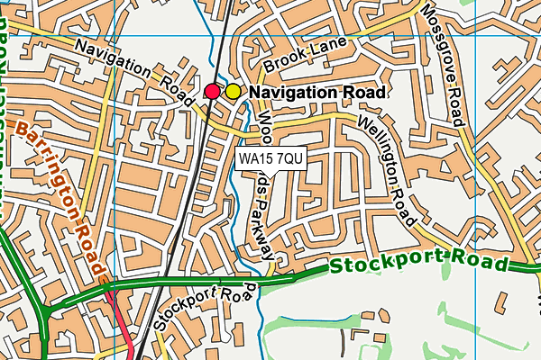 WA15 7QU map - OS VectorMap District (Ordnance Survey) WA15 7QU map - OS VectorMap District (Ordnance Survey)