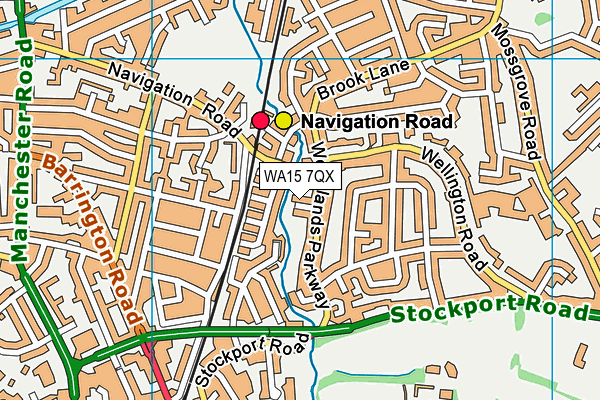 WA15 7QX map - OS VectorMap District (Ordnance Survey) WA15 7QX map - OS VectorMap District (Ordnance Survey)