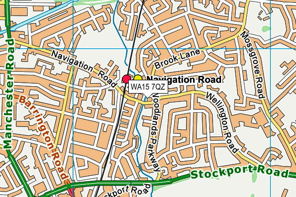 WA15 7QZ map - OS VectorMap District (Ordnance Survey) WA15 7QZ map - OS VectorMap District (Ordnance Survey)