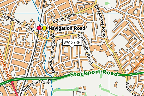 WA15 7RP map - OS VectorMap District (Ordnance Survey)