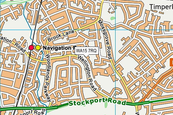 WA15 7RQ map - OS VectorMap District (Ordnance Survey)