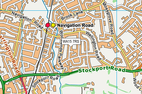 WA15 7RS map - OS VectorMap District (Ordnance Survey)