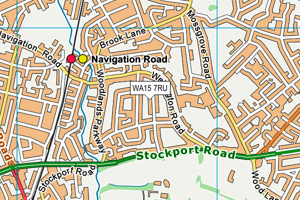 WA15 7RU map - OS VectorMap District (Ordnance Survey)