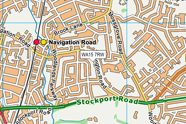 WA15 7RW map - OS VectorMap District (Ordnance Survey) WA15 7RW map - OS VectorMap District (Ordnance Survey)
