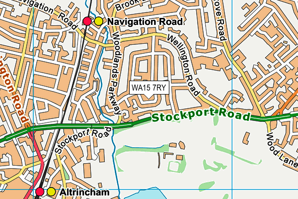 WA15 7RY map - OS VectorMap District (Ordnance Survey)