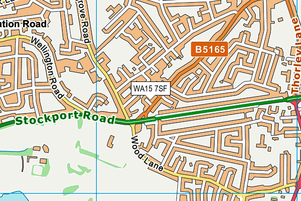 WA15 7SF map - OS VectorMap District (Ordnance Survey)
