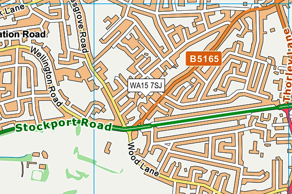 WA15 7SJ map - OS VectorMap District (Ordnance Survey) WA15 7SJ map - OS VectorMap District (Ordnance Survey)