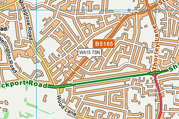 WA15 7SN map - OS VectorMap District (Ordnance Survey) WA15 7SN map - OS VectorMap District (Ordnance Survey)
