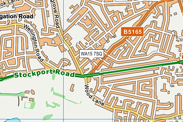 WA15 7SQ map - OS VectorMap District (Ordnance Survey) WA15 7SQ map - OS VectorMap District (Ordnance Survey)