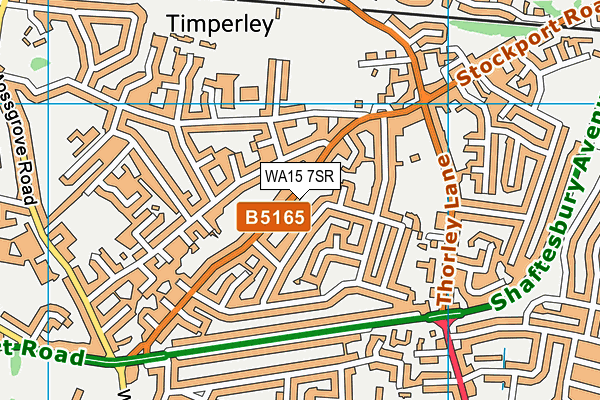 WA15 7SR map - OS VectorMap District (Ordnance Survey) WA15 7SR map - OS VectorMap District (Ordnance Survey)