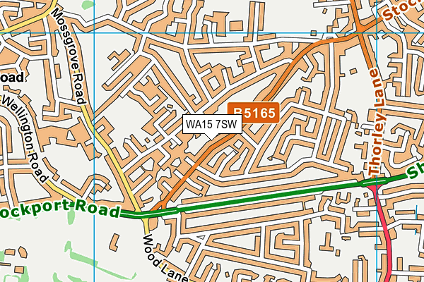 WA15 7SW map - OS VectorMap District (Ordnance Survey) WA15 7SW map - OS VectorMap District (Ordnance Survey)