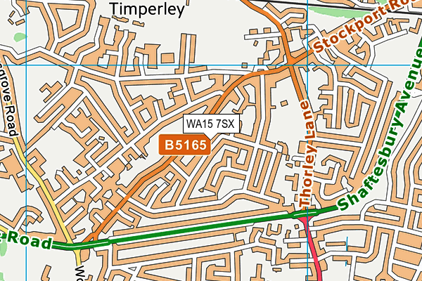 WA15 7SX map - OS VectorMap District (Ordnance Survey) WA15 7SX map - OS VectorMap District (Ordnance Survey)