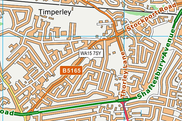 WA15 7SY map - OS VectorMap District (Ordnance Survey)