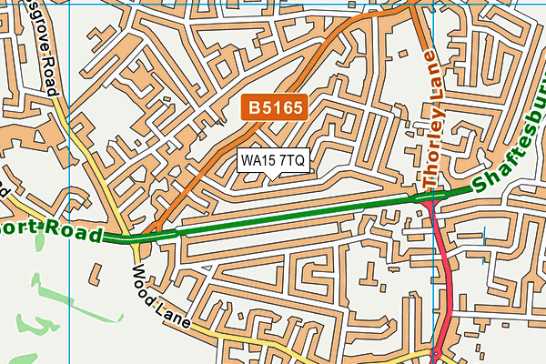 WA15 7TQ map - OS VectorMap District (Ordnance Survey) WA15 7TQ map - OS VectorMap District (Ordnance Survey)