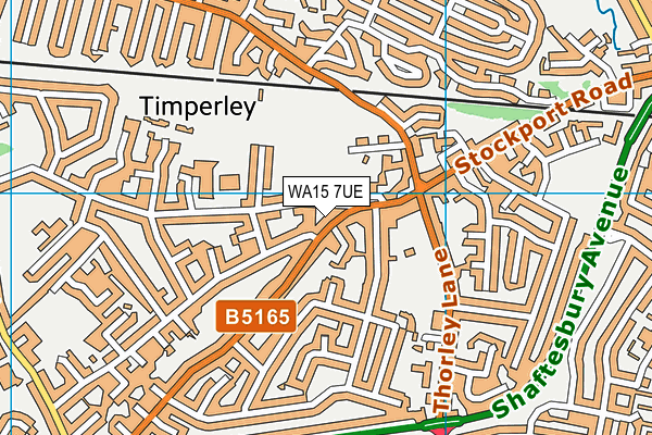 WA15 7UE map - OS VectorMap District (Ordnance Survey) WA15 7UE map - OS VectorMap District (Ordnance Survey)