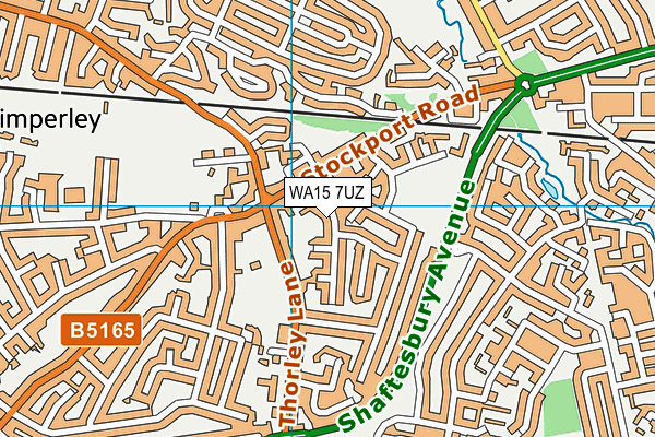 WA15 7UZ map - OS VectorMap District (Ordnance Survey) WA15 7UZ map - OS VectorMap District (Ordnance Survey)