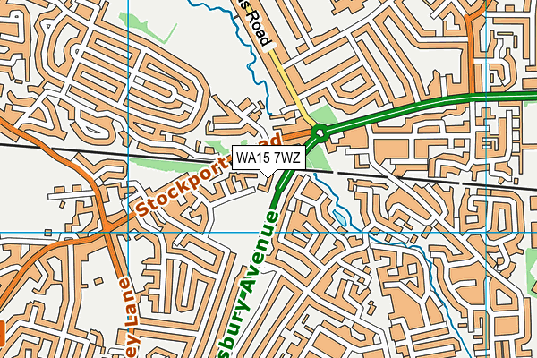 WA15 7WZ map - OS VectorMap District (Ordnance Survey) WA15 7WZ map - OS VectorMap District (Ordnance Survey)
