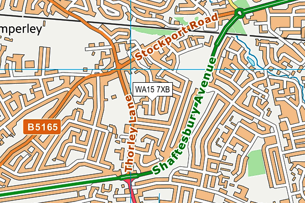 WA15 7XB map - OS VectorMap District (Ordnance Survey) WA15 7XB map - OS VectorMap District (Ordnance Survey)